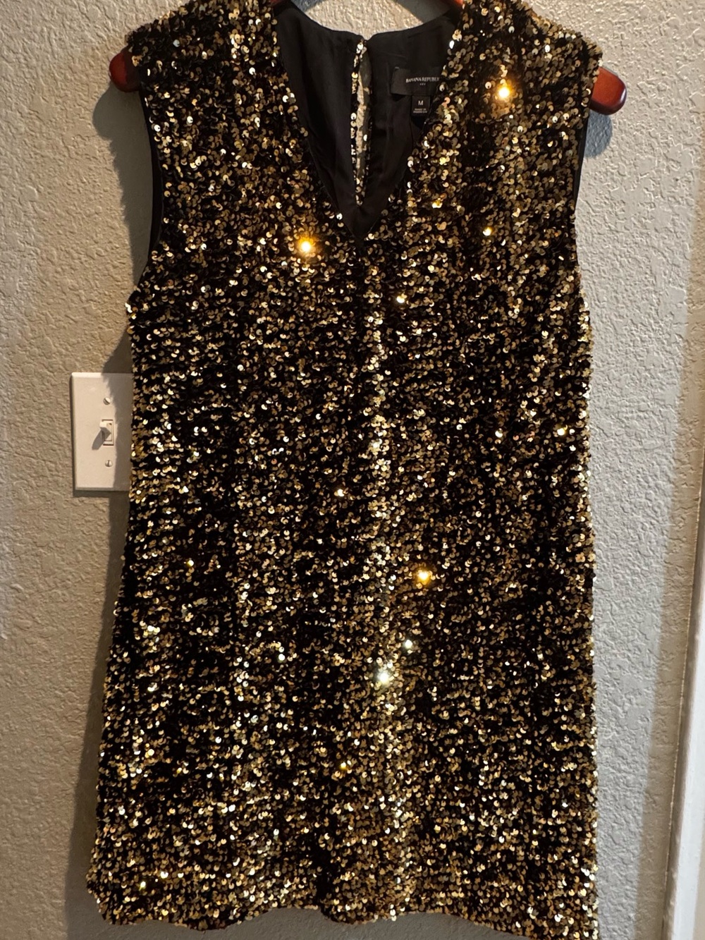 Banana Republic Factory Black and Gold Sequin Mini Dress - Picture 4 of 6